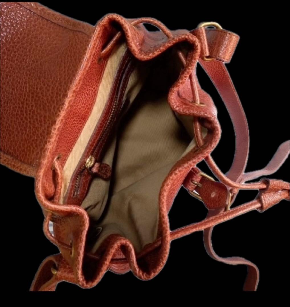 ブラウンレザーショルダーバッグ ポロ polo ラルフローレン