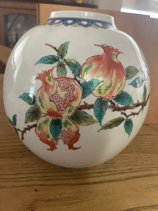 九谷焼人間国宝 吉田美統 本人作　花瓶　壺