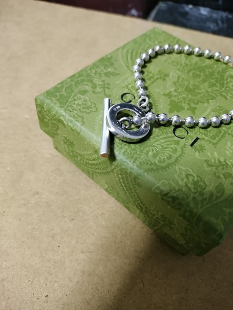 GUCCIグッチ シルバー925ボールチェーンブレスレット 高級感ありイタリア製