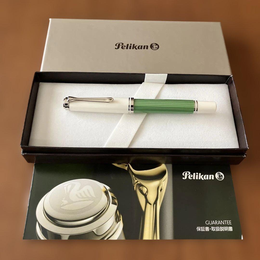 【未使用品】ペリカン 万年筆 M605 グリーンホワイト M（中字）