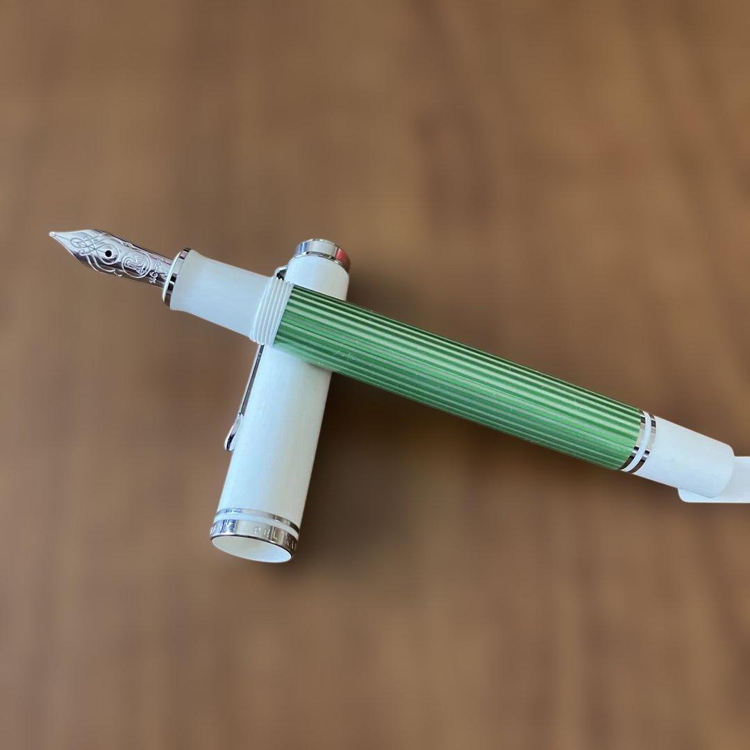 【未使用品】ペリカン 万年筆 M605 グリーンホワイト M（中字）