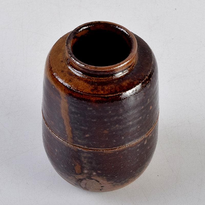 茶道具　瑞光窯造　佐々木八十二作　筒井写　瀬戸茶入　仕覆付　共箱　V　8900