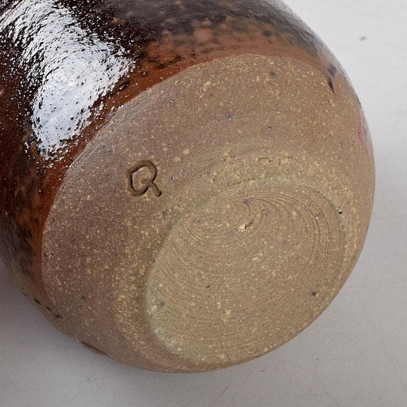 茶道具　瑞光窯造　佐々木八十二作　筒井写　瀬戸茶入　仕覆付　共箱　V　8900