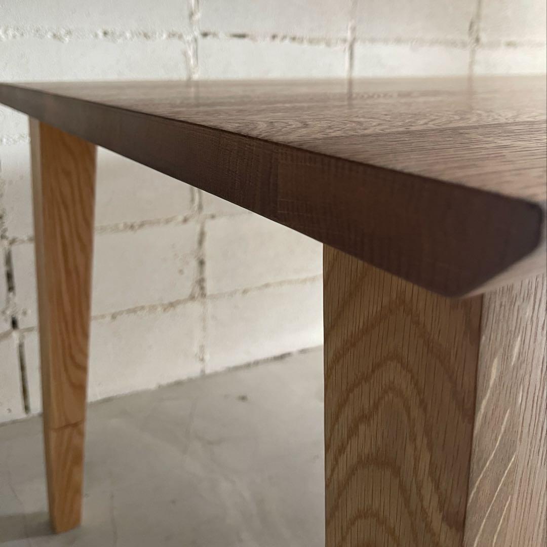 美品　大塚家具　天然木オーク材無垢　ダイニングテーブル　テーパー角脚　W1500