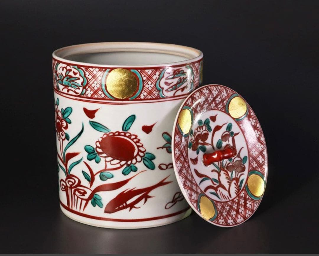 値下げ交渉OK 紫翠窯 三代西村徳泉造 赤絵水指 茶道具　茶道　水指