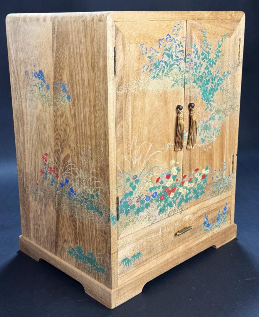 色絵本棚 入手困難 骨董 コレクション 置物 (旧家蔵出し)WWWT009