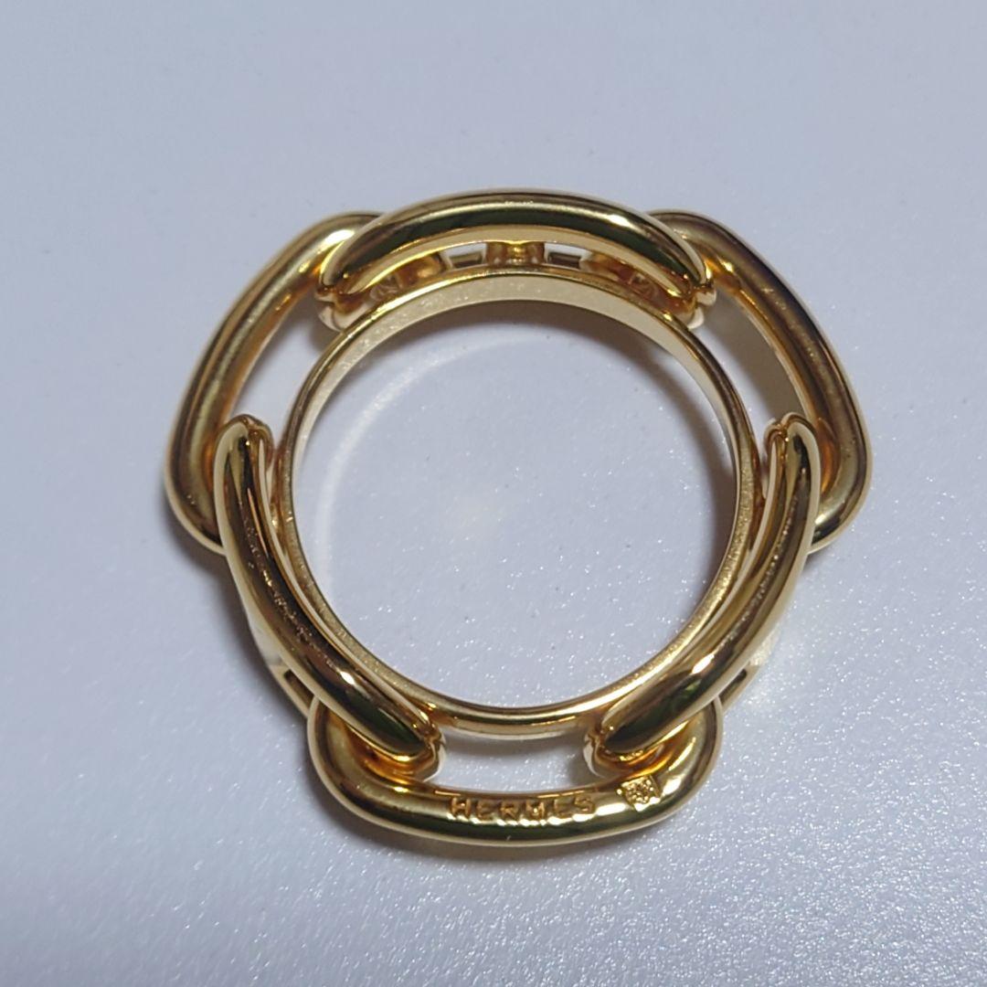 未使用に近い エルメス リング シェーヌダンクル スカーフリング 21号 ケース