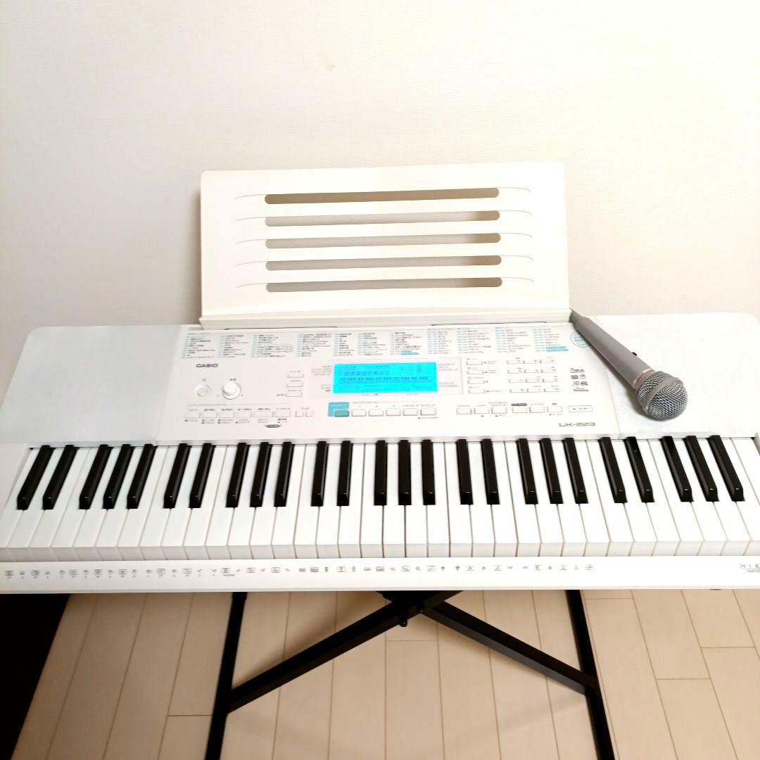 CASIO LK-223 光ナビゲーション 電子キーボード 61鍵 スタンド付き