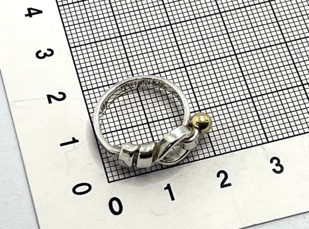 c888 ティファニー　フック&アイ　リング　K18 750/925 約7.5号