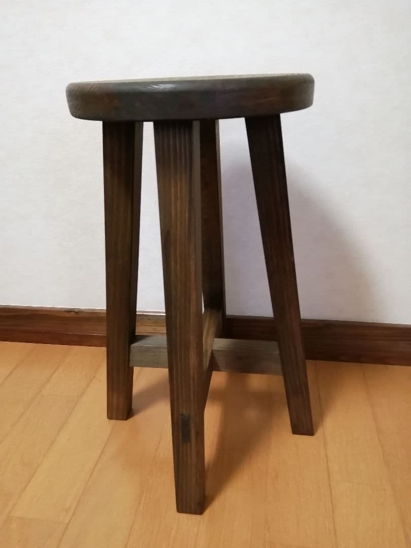 木製スツール　２脚セット　高さ47cm　丸椅子　stool