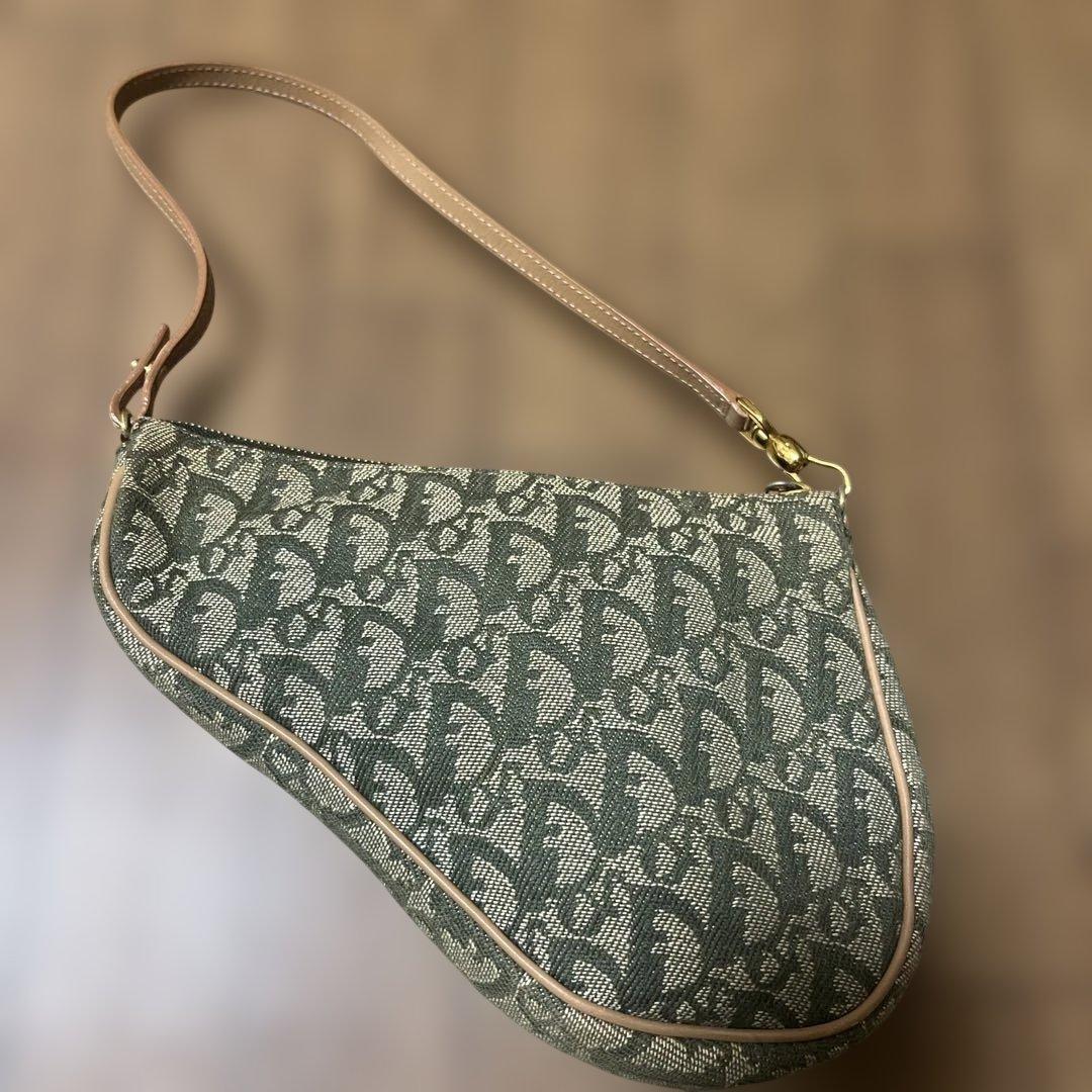 Christian Dior ロゴ柄ショルダーバッグ グリーン