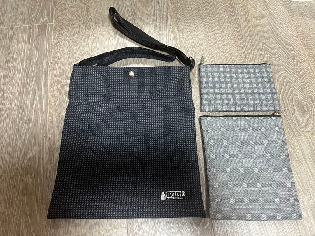 JAL 1000個限定　シートファブリック　ショルダーバック ポーチ3点セット