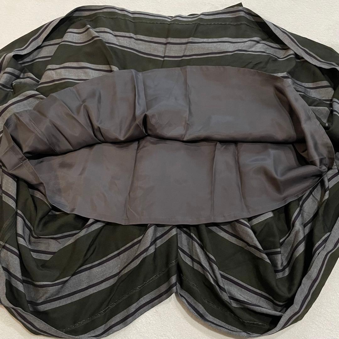 ヴィヴィアンウエストウッド　フレアスカート　変形　アシメ　オーブ釦　ストライプ