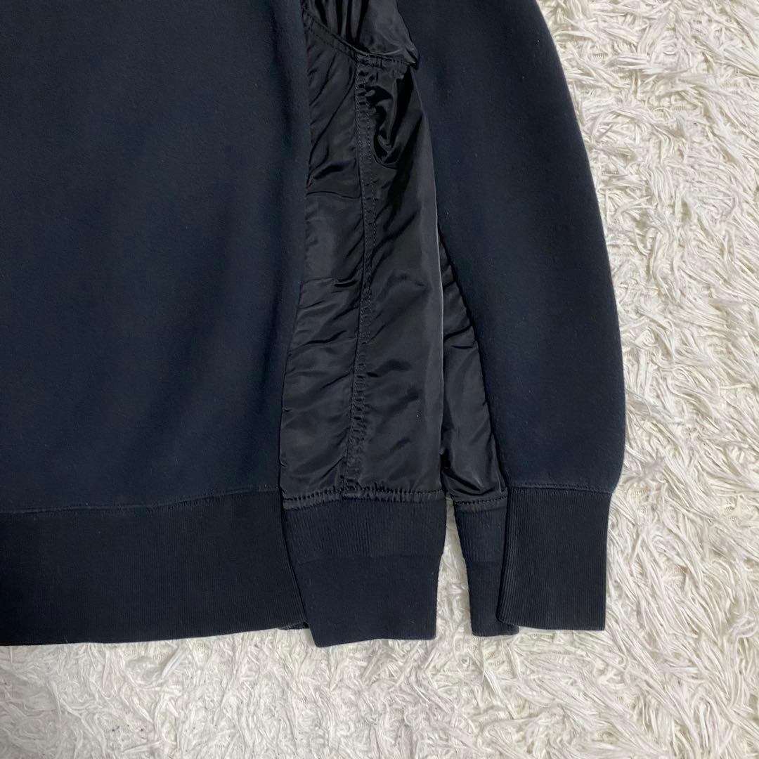 sacai サカイ ドッキング パーカー ナイロンツイル 切替 黒 1サイズ