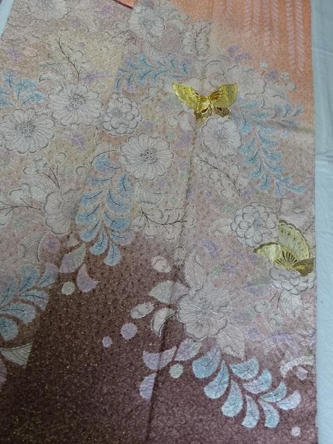 岡田様 振袖　総絞り辻が花　サ-モンピンク