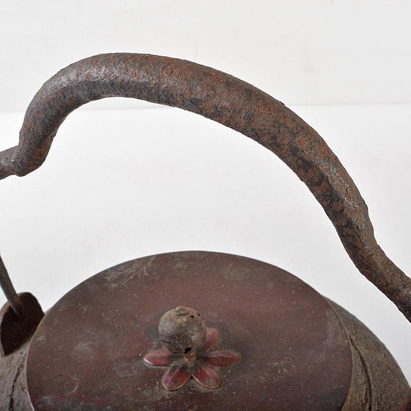 煎茶道具　手取釜　鉄瓶　鉄釜　時代箱付　C　R7077B