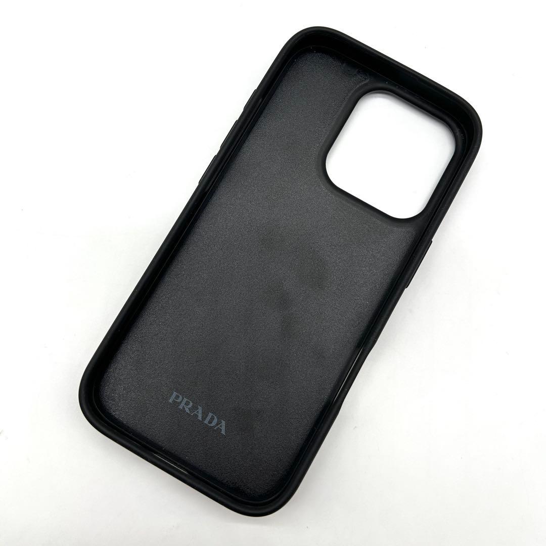 PRADA iPhone15pro ケース サフィアーノ 三角ロゴ グリーン