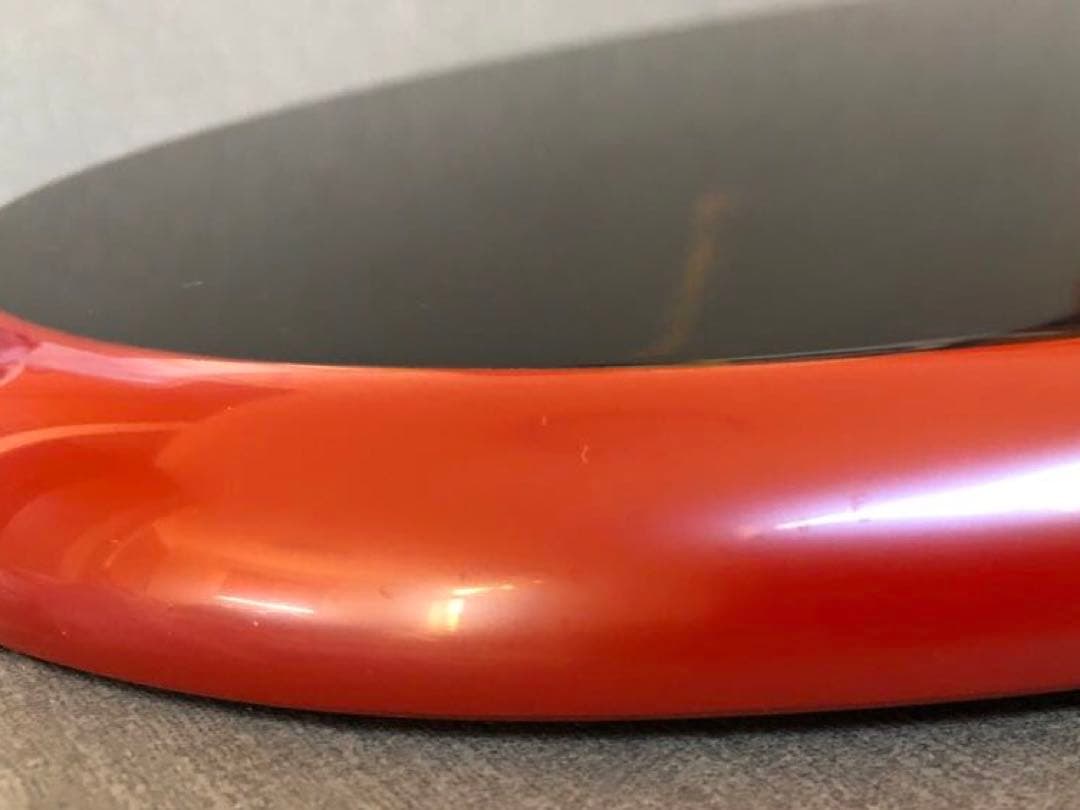 盛込み平皿 朱うるし塗 楕円形