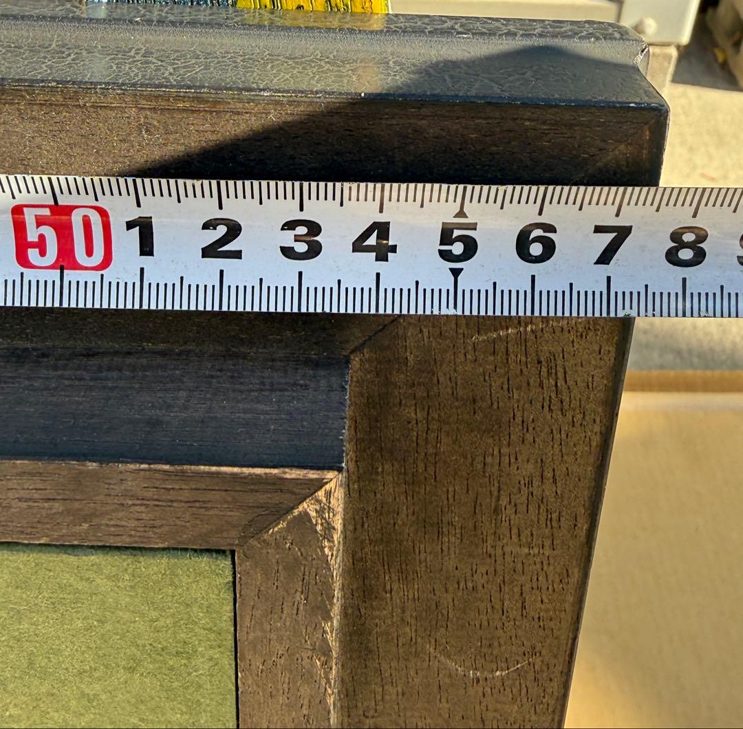 6Pサイズ アンティーク調黒い装飾的な額縁 前面ガラス＆黄色袋＆供箱付き1/6