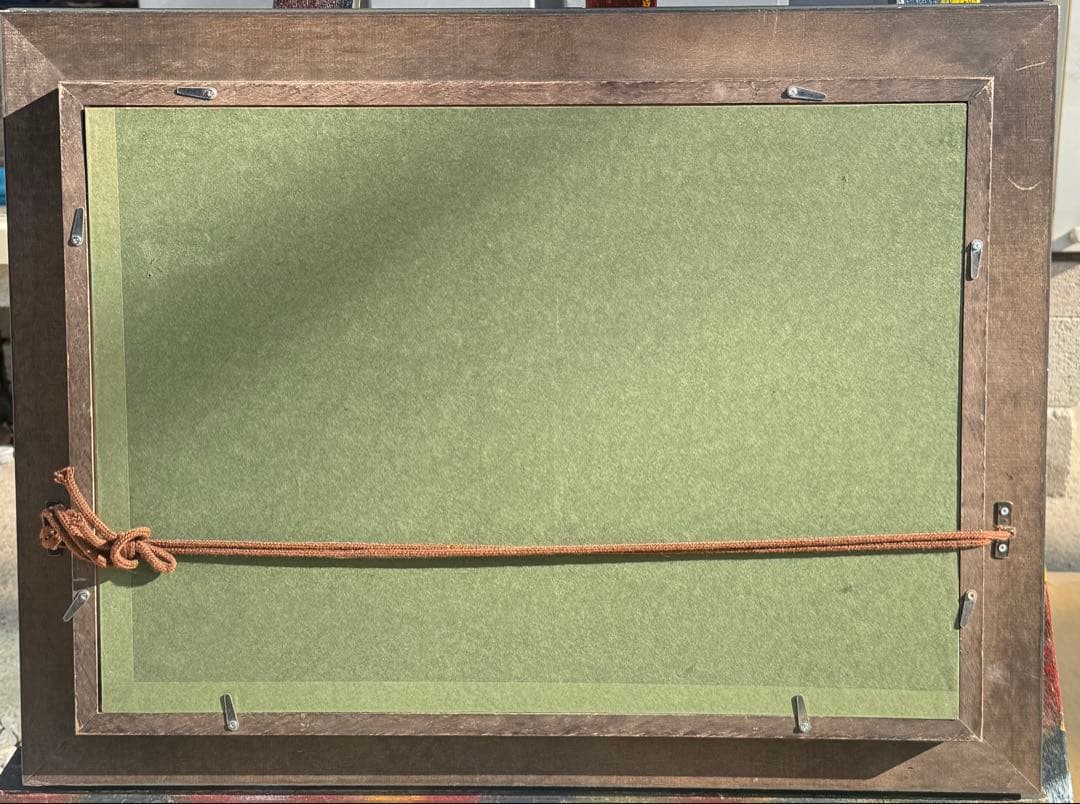 6Pサイズ アンティーク調黒い装飾的な額縁 前面ガラス＆黄色袋＆供箱付き1/6