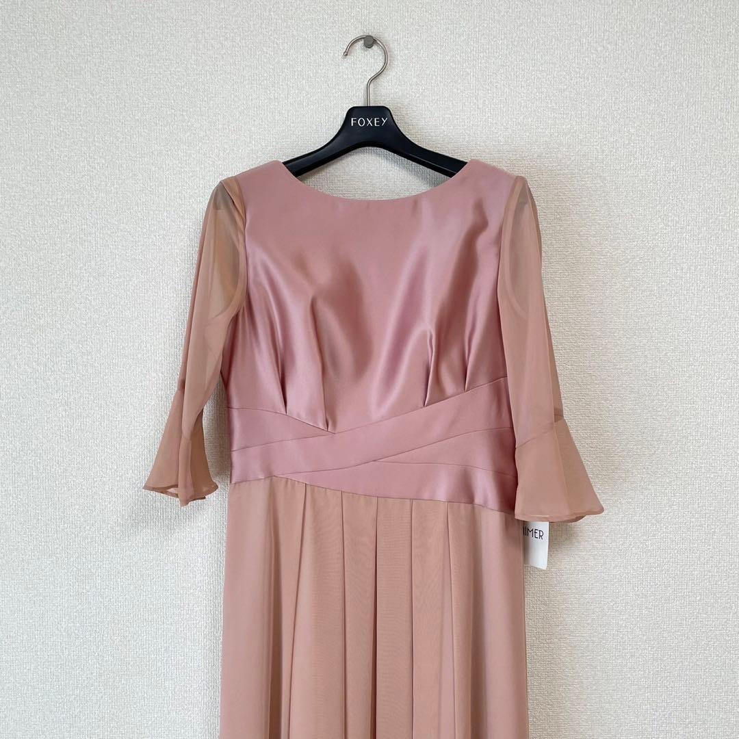 【新品未使用】AIMER 袖付き スレンダーロングドレス