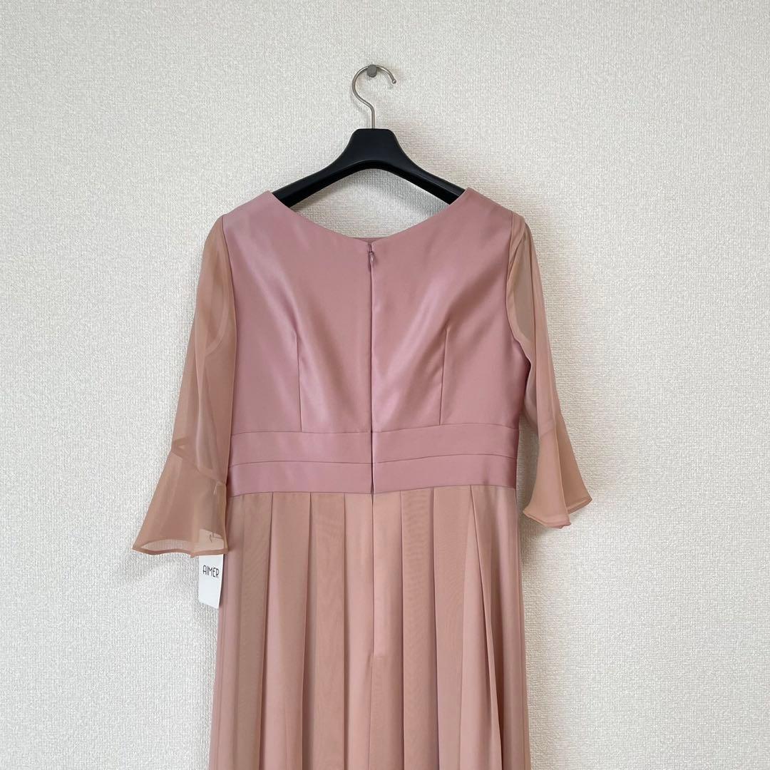 【新品未使用】AIMER 袖付き スレンダーロングドレス