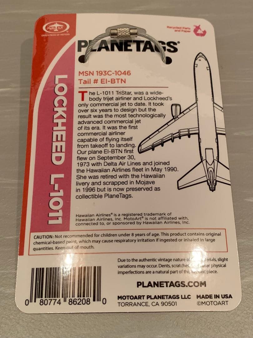 Planetags ハワイアン航空 L-1011 トライスター タグ ネームタグ