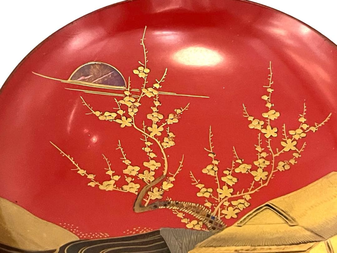 盃 蒔絵 金銀 螺鈿 漆器 三ツ組盃 古満 箱入り 時代 極稀少