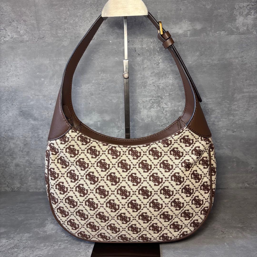 【極美品】GUESS ゲス　ショルダーバッグ ロゴ柄 ブラウン ワンショルダー