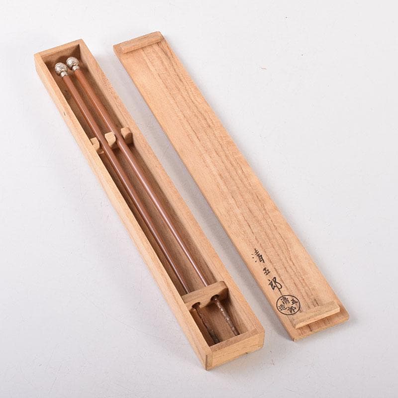 茶道具　木村清五郎作　銅製　美津火箸　共箱　N　7001