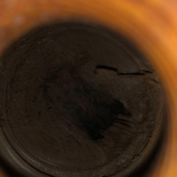 世界遺産屋久杉 芝実作　天然木オブジェくりぬき壺　屋久島　和　美木目　土埋木