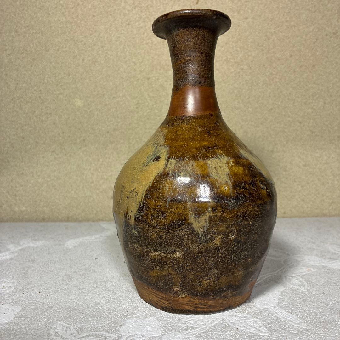 古唐津　輪線文大徳利　花瓶　発掘品　蒐集家放出品　桃山〜江戸初期　古美術　骨董