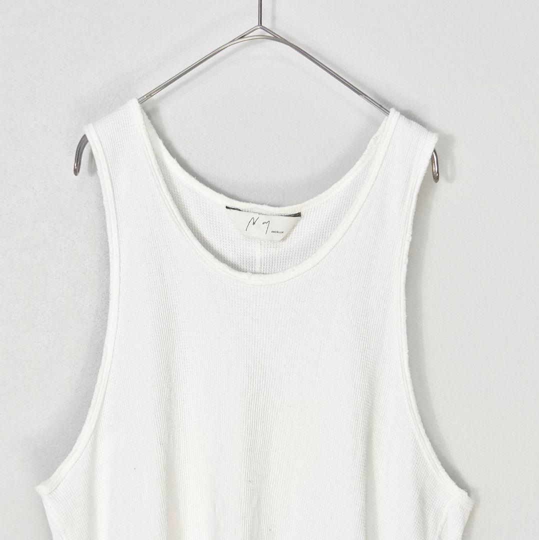 トップス ANCELLM 24SS DAMAGE WAFFLE TANK TOP