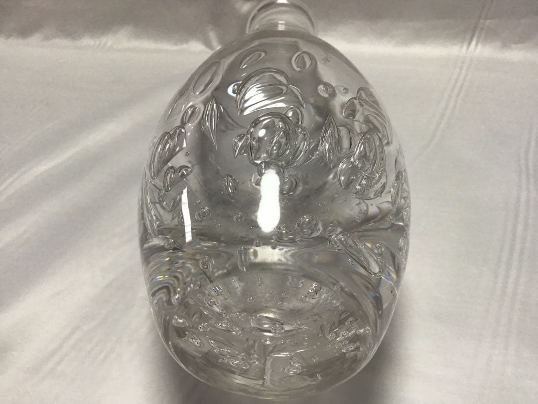 カガミクリスタル　各務満　花瓶　鮎