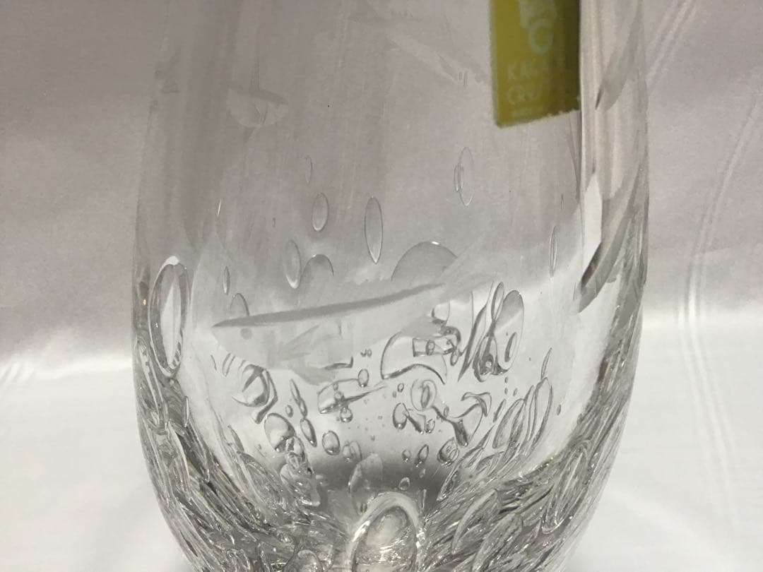 カガミクリスタル　各務満　花瓶　鮎