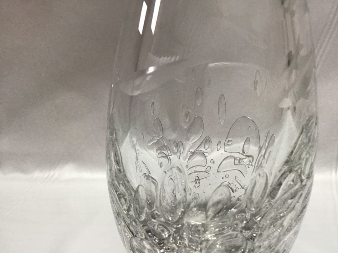 カガミクリスタル　各務満　花瓶　鮎