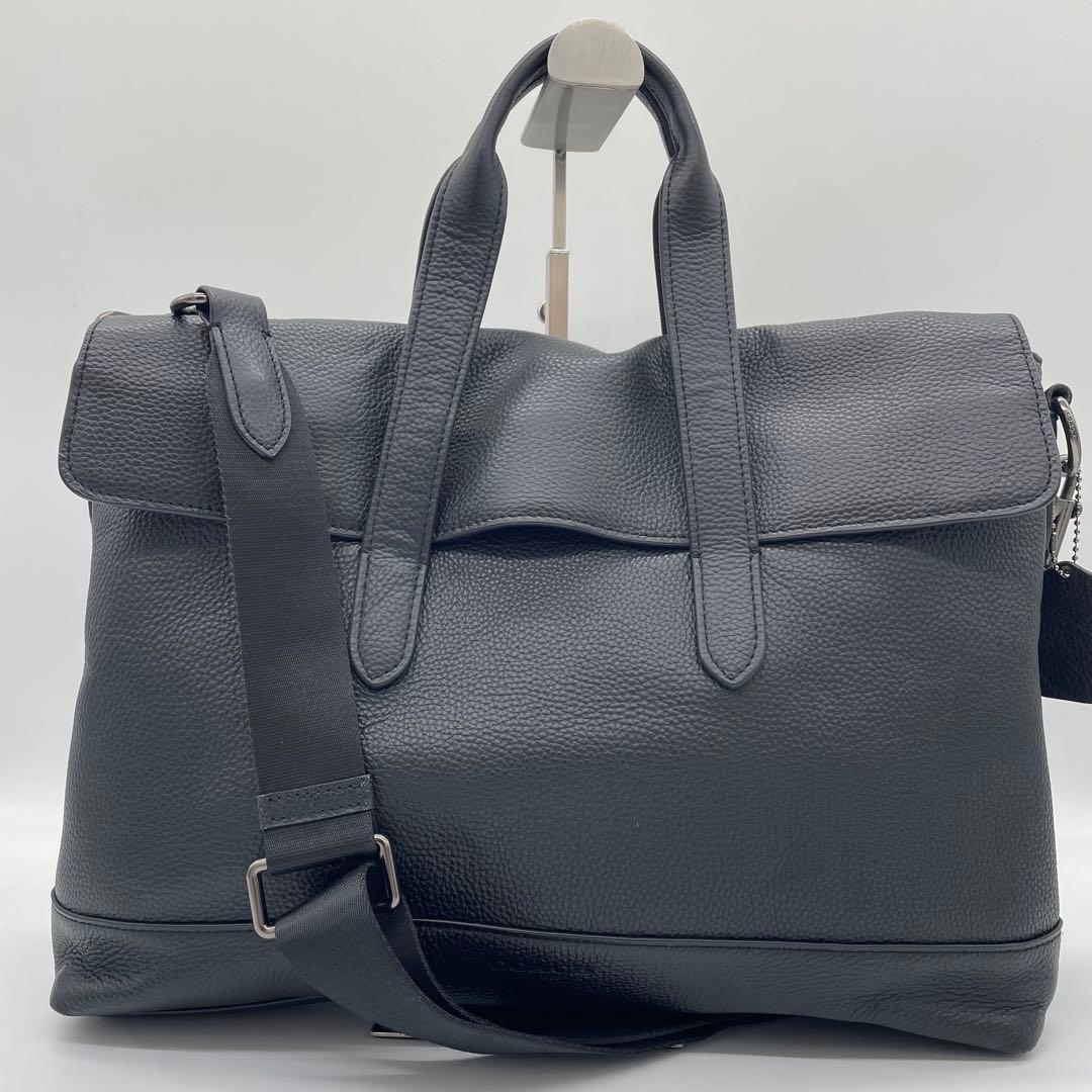 【極美品】コーチ　2way ビジネスバッグ　ハミルトン　レザー　黒　F75757