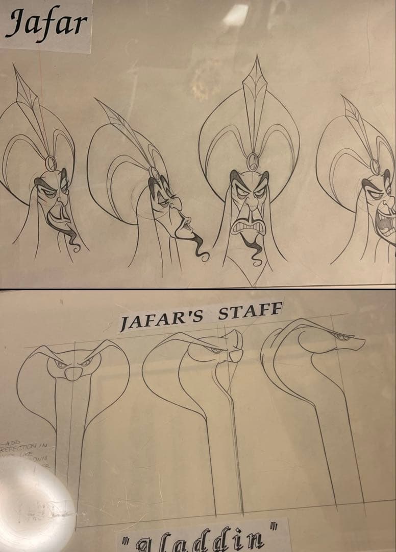 お宝！　Disney ジャファー　アラジン　 直筆作画設定　原画