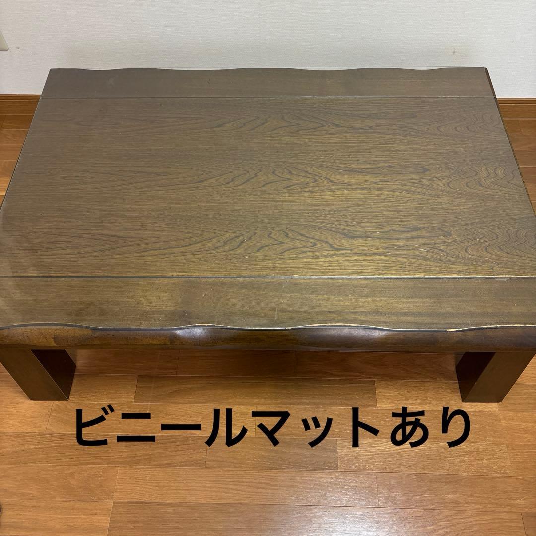 送料、設置込み！テーブルマット付き！長方形こたつ 木製 アンティーク