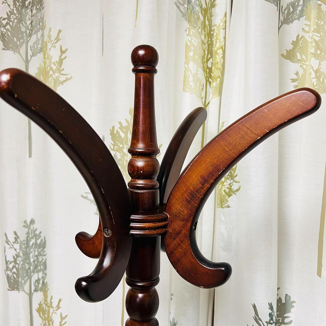 ニチハン　アンティーク　コートハンガー　ハンガーポール　木製