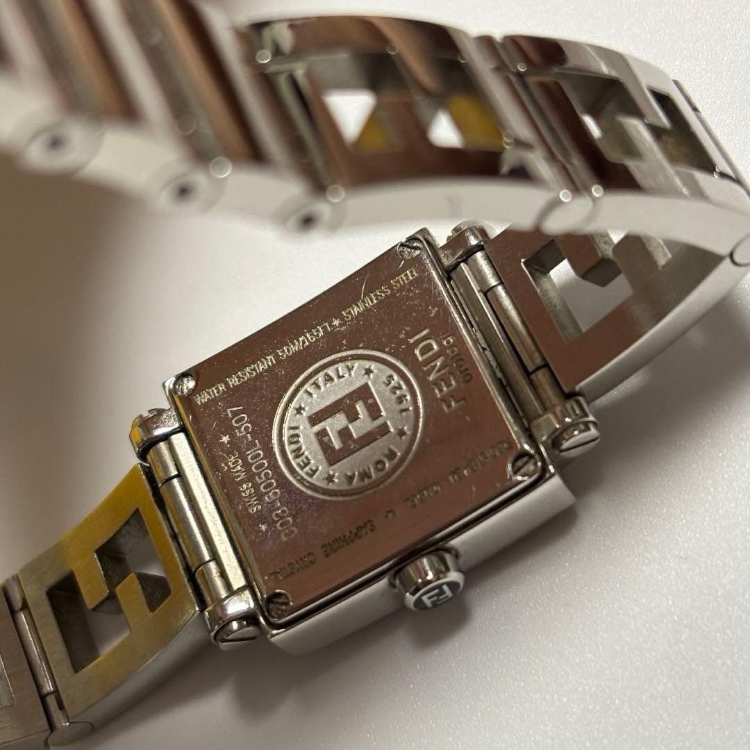 FENDI クアドロ 12Pダイヤ ウォッチ レディース 腕時計 電池交換済み