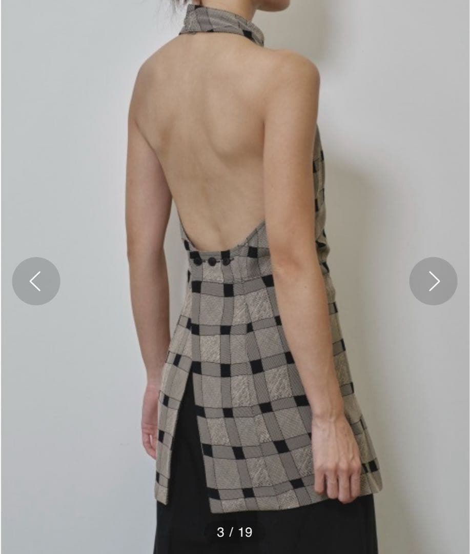 トップス TODAYFUL Halterneck Checkjacquard Tops