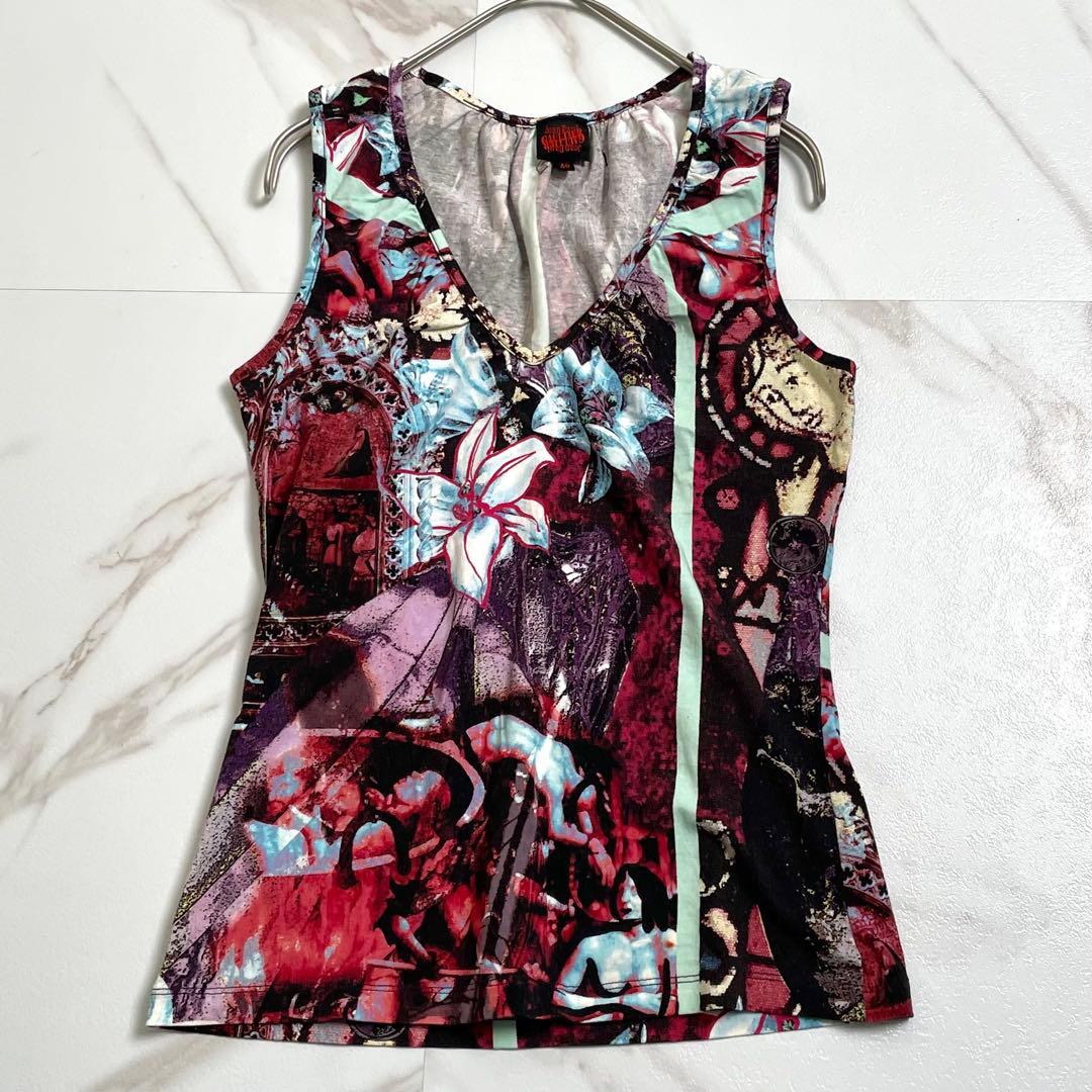 入手困難✨ ジャンポールゴルチエ トップス ノースリーブ グラフィックデザイン