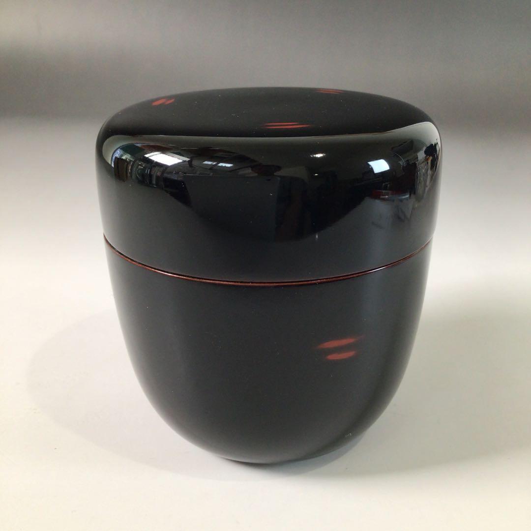 Ｓ９６　棗　『秀峰作』『黒漆塗』『中棗』　共箱　茶道具