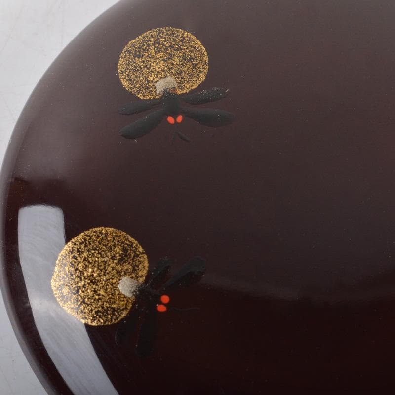 茶道具　塗師　牧田芳祥作　蛍蒔絵　金輪寺　茶器　共箱　V　6484