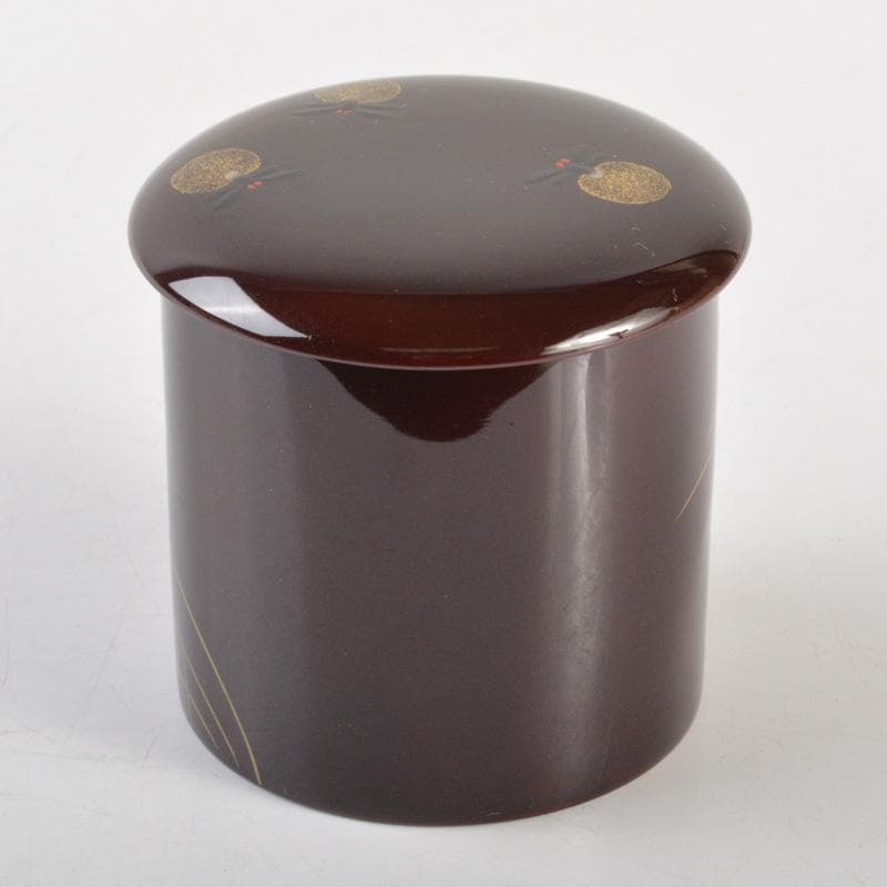 茶道具　塗師　牧田芳祥作　蛍蒔絵　金輪寺　茶器　共箱　V　6484