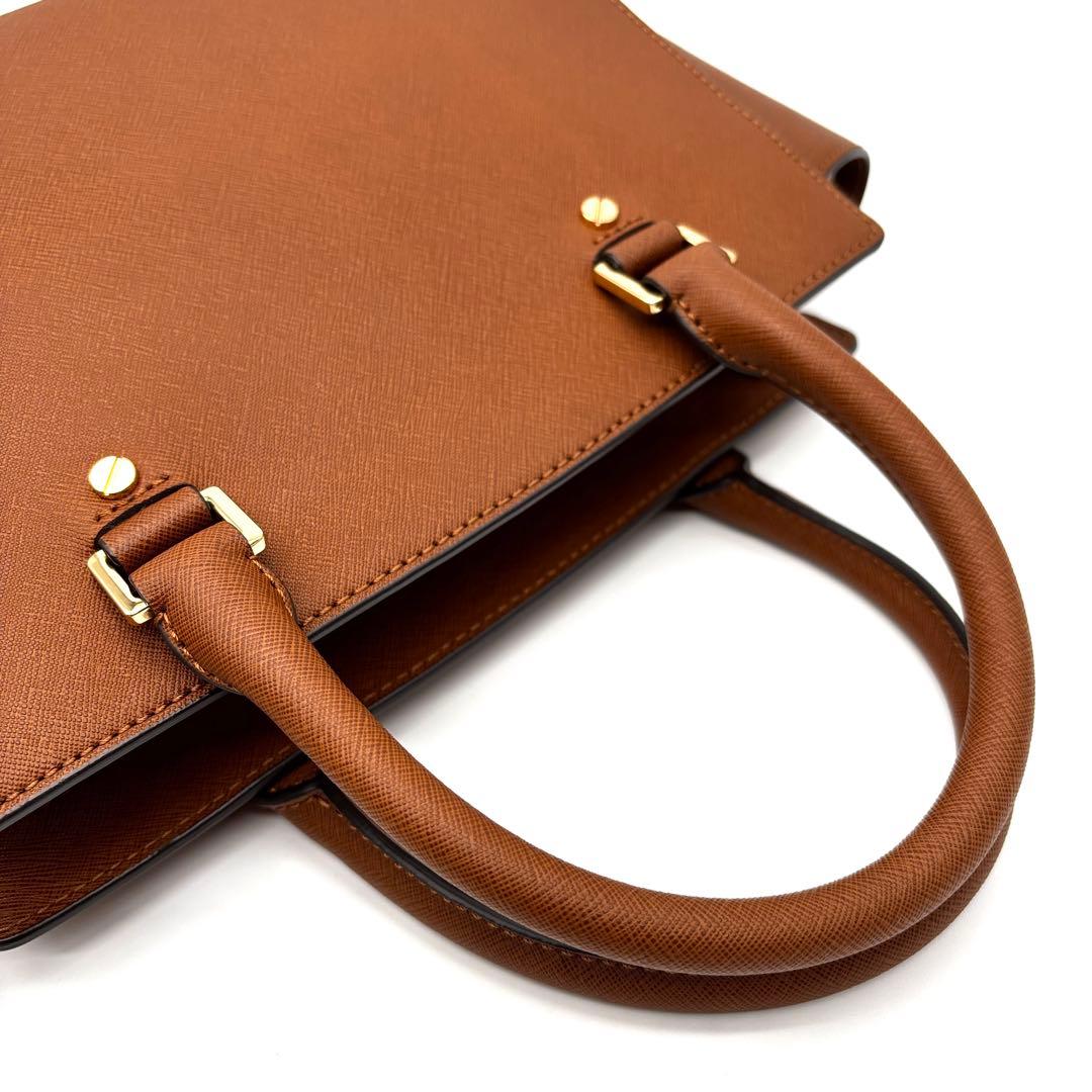 未使用に近い マイケルコース 2way ショルダーバッグ レザー ロゴ ブラウン