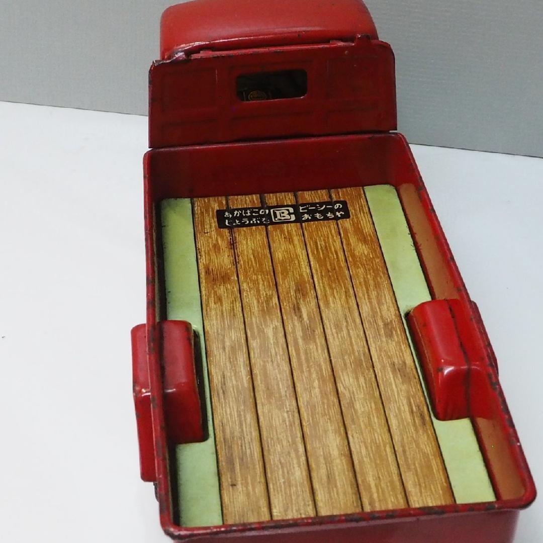 萬代屋【三菱 オート三輪トラック 赤一色 動作確認済】ブリキ自動車TIN【箱無】