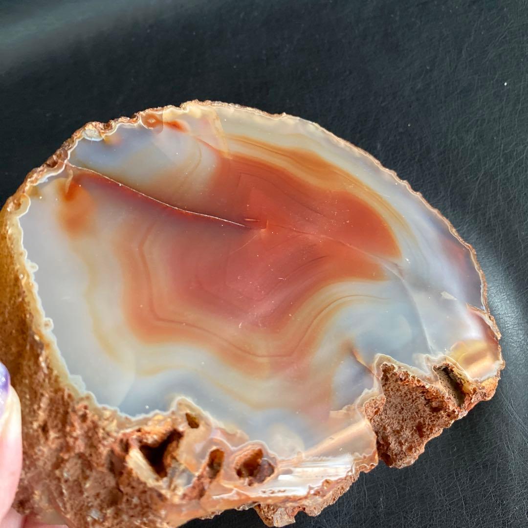 瑪瑙 断面 輪切り 原石 鑑賞石 飾り石 置物 メノウ　2点　まとめ売り