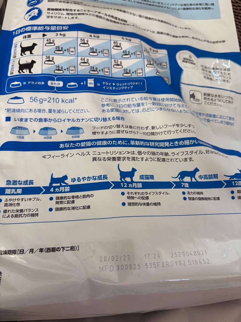 ロイヤルカナン FHN インドア 成猫用 4kg（（4袋）
